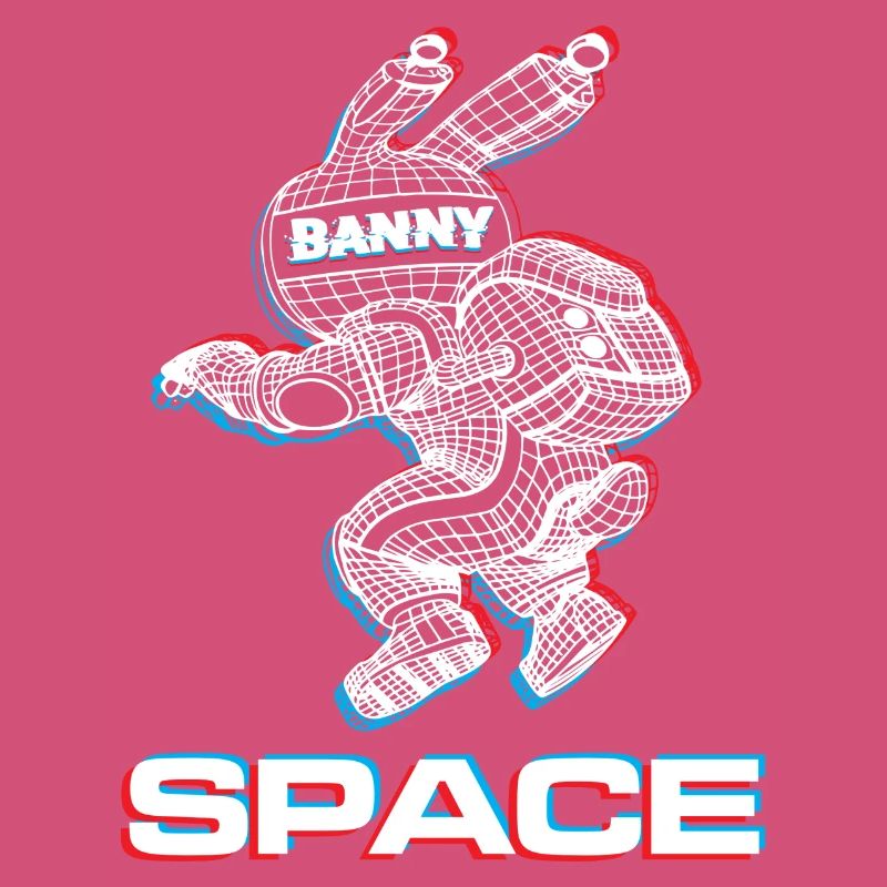Abstract Space Bunny with 3D Effect