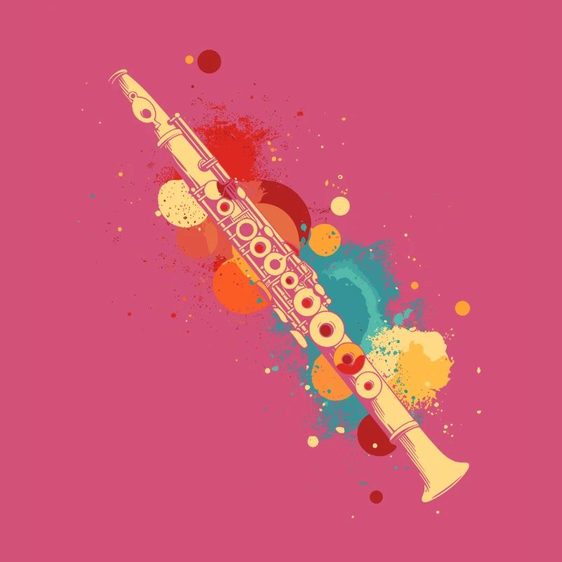 Flûte éclaboussée de couleur