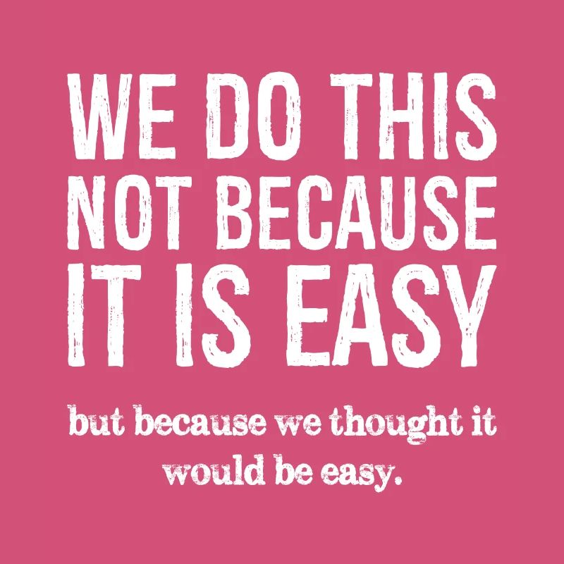 we do this not because it is easy