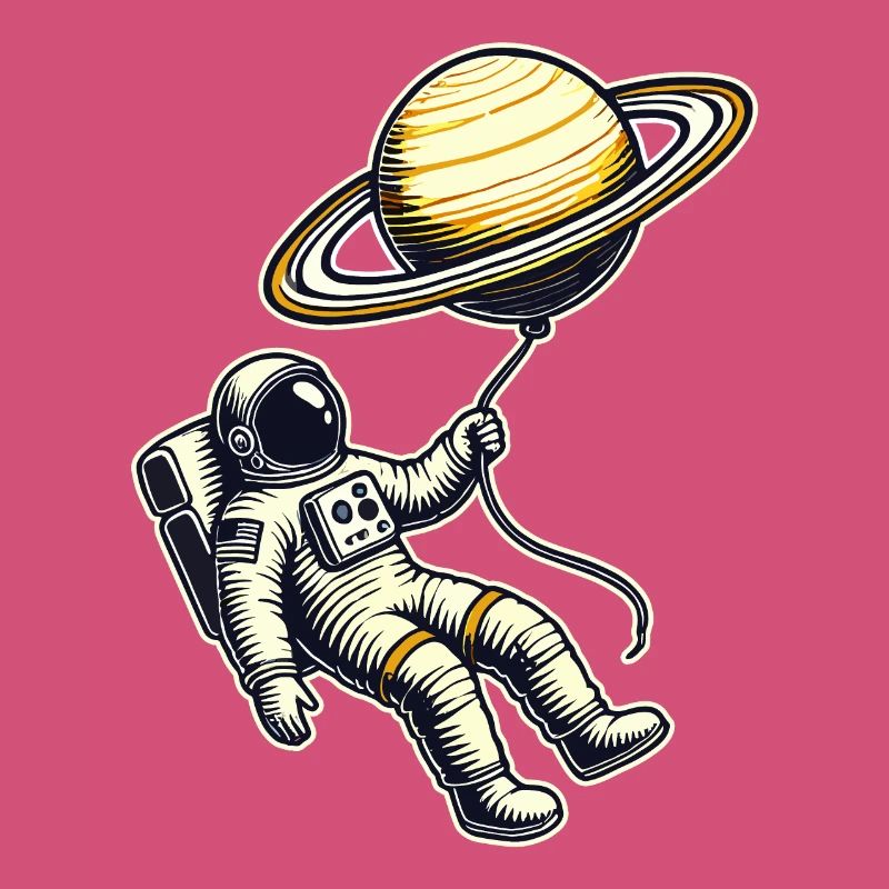 Floating with Saturn – Astronaut Balloon Design