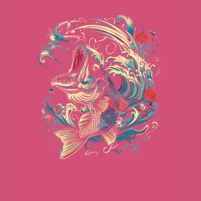 Style de dessin animé de pêche