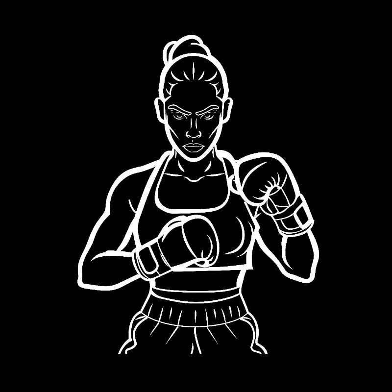 Weiblicher Boxer Line Art