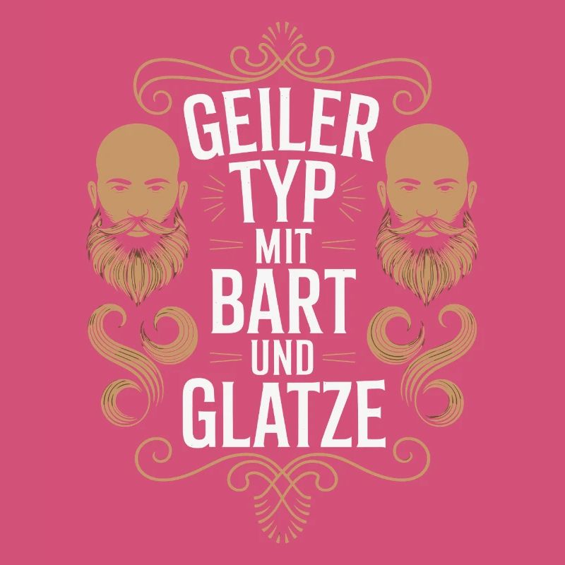 Geiler Typ Mit Bart & Glatze Glatzkopf Bartträger