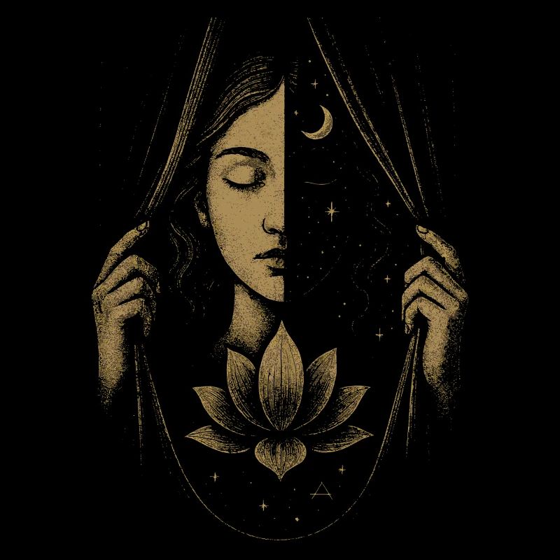 Between Worlds Cosmic Lotus Art