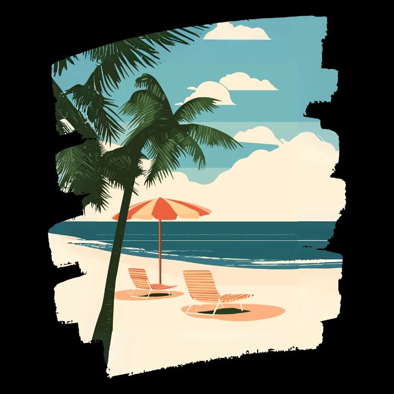 Plage Palmiers Soleil Été