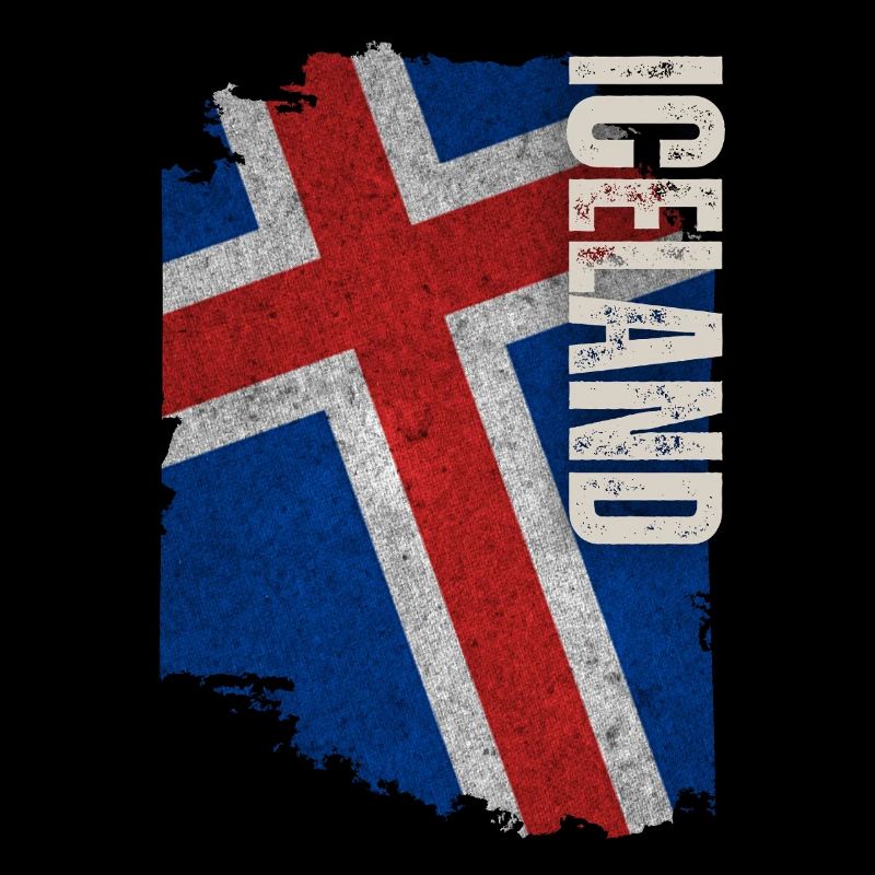 Vertikale isländische Flagge, ich liebe Island