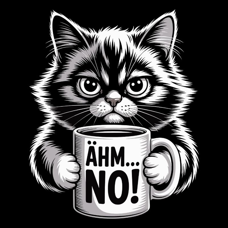 Ähm... No! Katze Mit Kaffee Humor