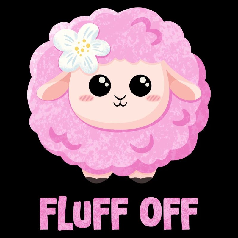 Rosa Schaf mit Spruch lustig - Fluff off