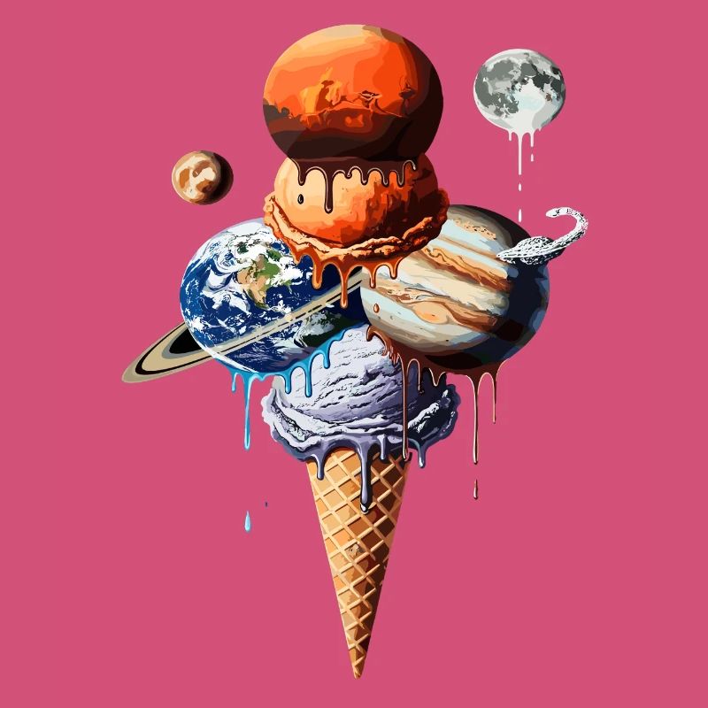 Planeten Eiscreme Waffel Kosmische Einskugel