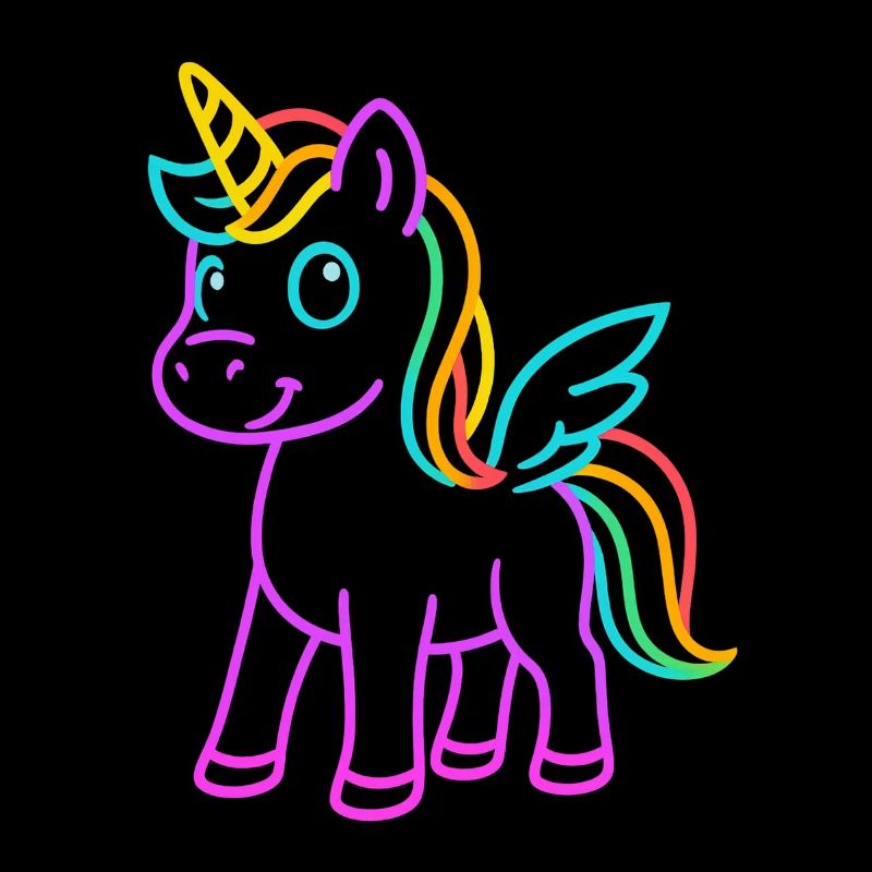 Süßes Pegasus Einhorn | Neon Design Fantasymotiv
