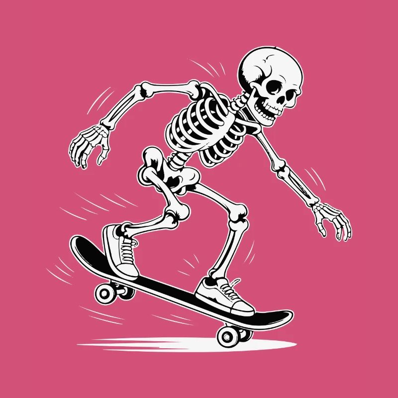 Skull Skeleton Skateboard Design