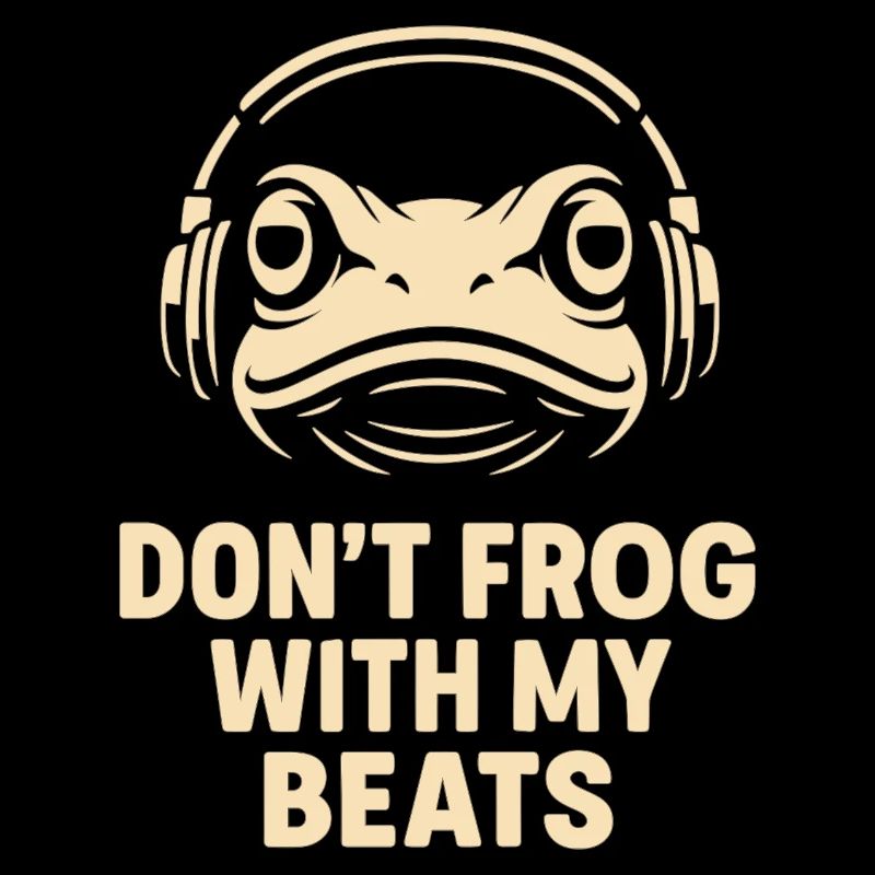 Frosch mit Kopfhörer