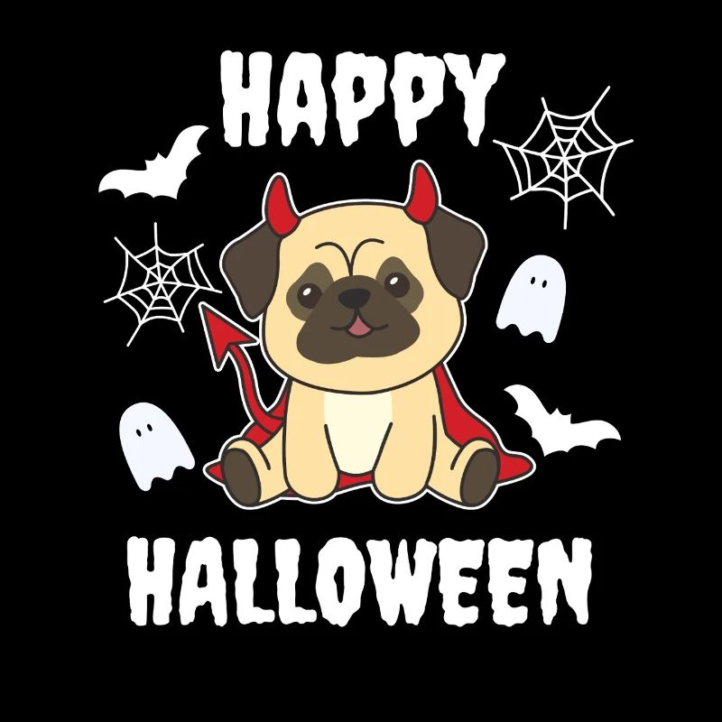 Pug Happy Halloween Devil