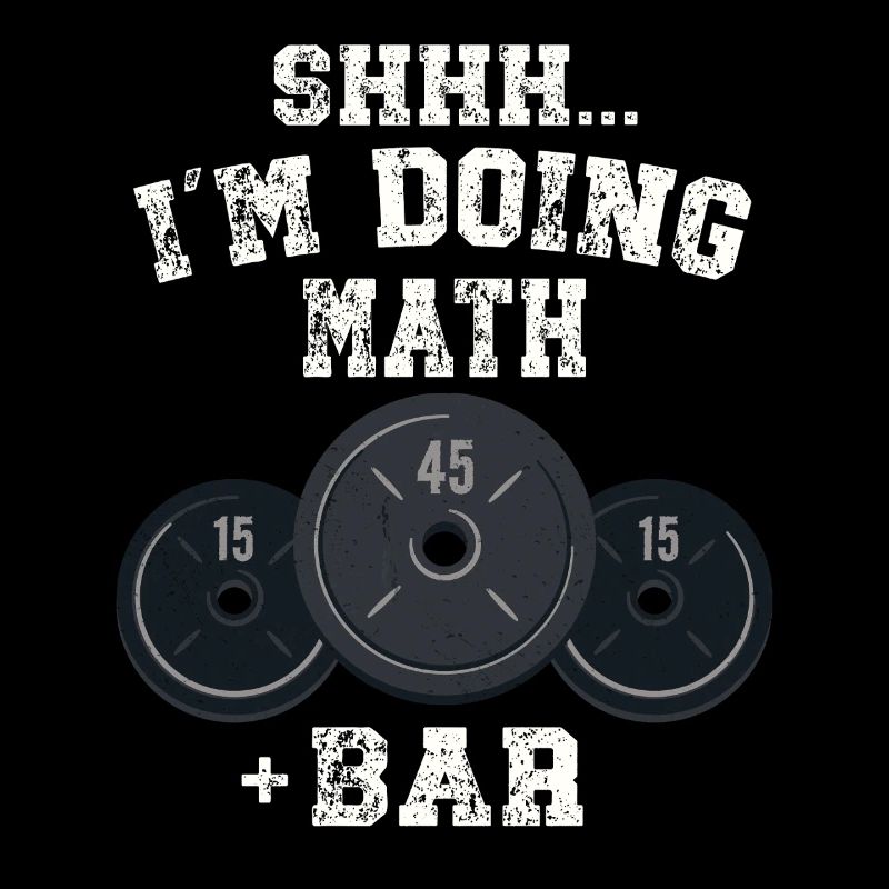 Chut, je fais des exercices de musculation avec des barres de poids mathématiques