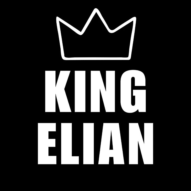 Nom d'Elian avec la lettre E - T-shirt King Crown