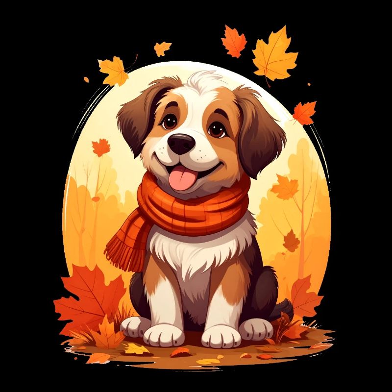 Chien en automne