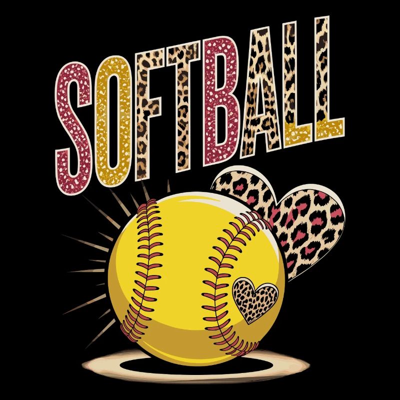 Motif de softball à imprimé léopard