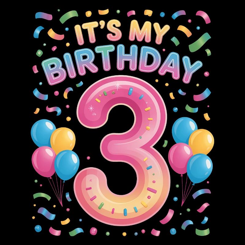 It’s My Birthday Kinder Geburtstag 3 Jahre Mädchen