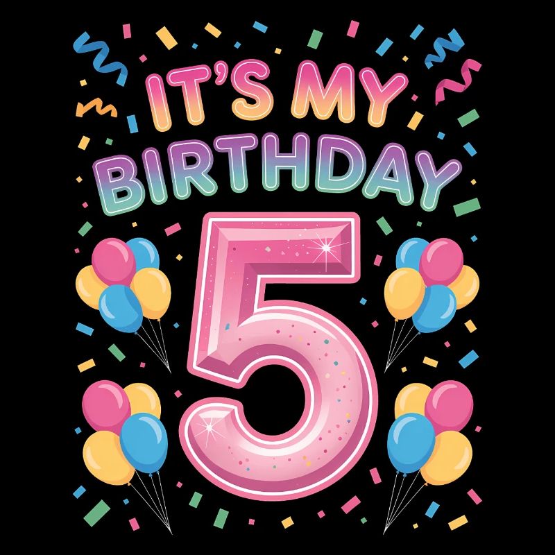 5 Jahre Mädchen It’s My Birthday Kinder Geburtstag