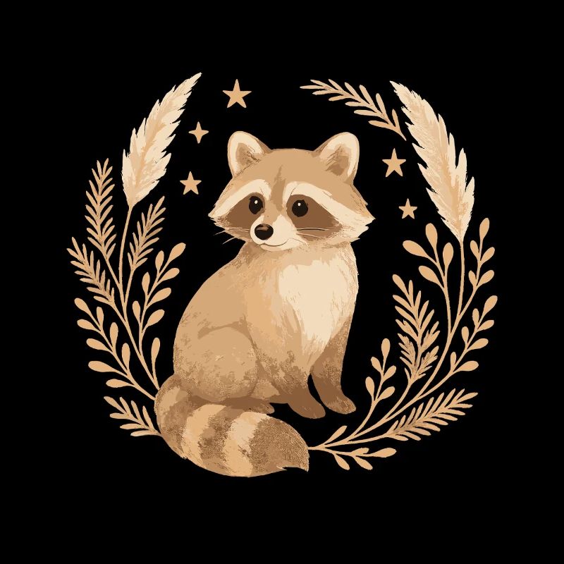 Boho Waschbär – Natur Design mit Sternen