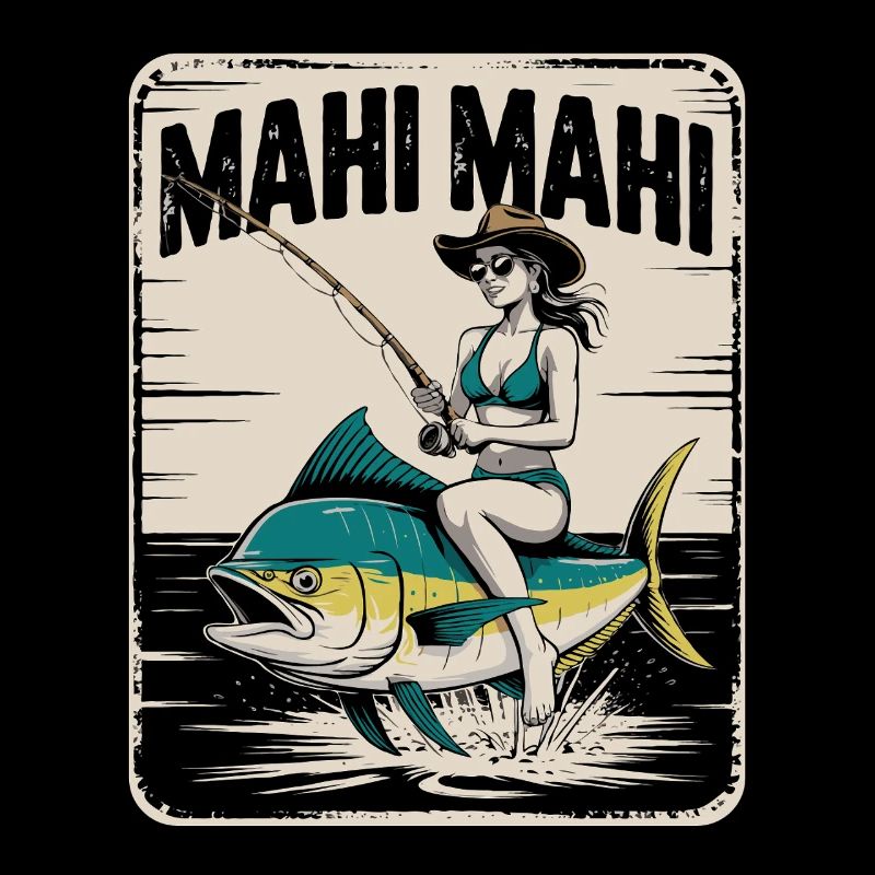 Mahi Mahi Beach Angler Rétro