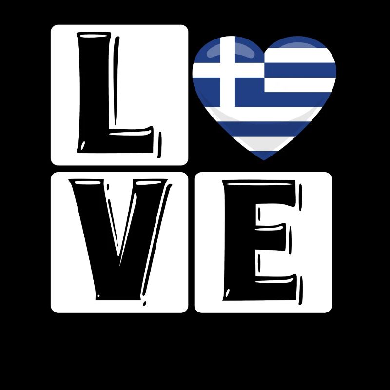 Amour Grèce Coeur Drapeau