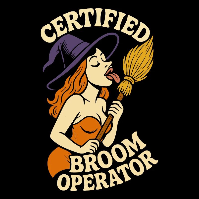 Certified Broom Operator Funny witch Halloween