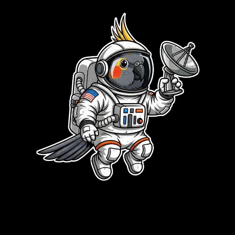 Space Bird Astronaut Cockatiel