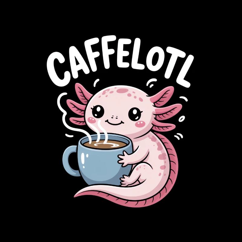 Caffelotl Axolotl Mit Kaffee Koffein Humor