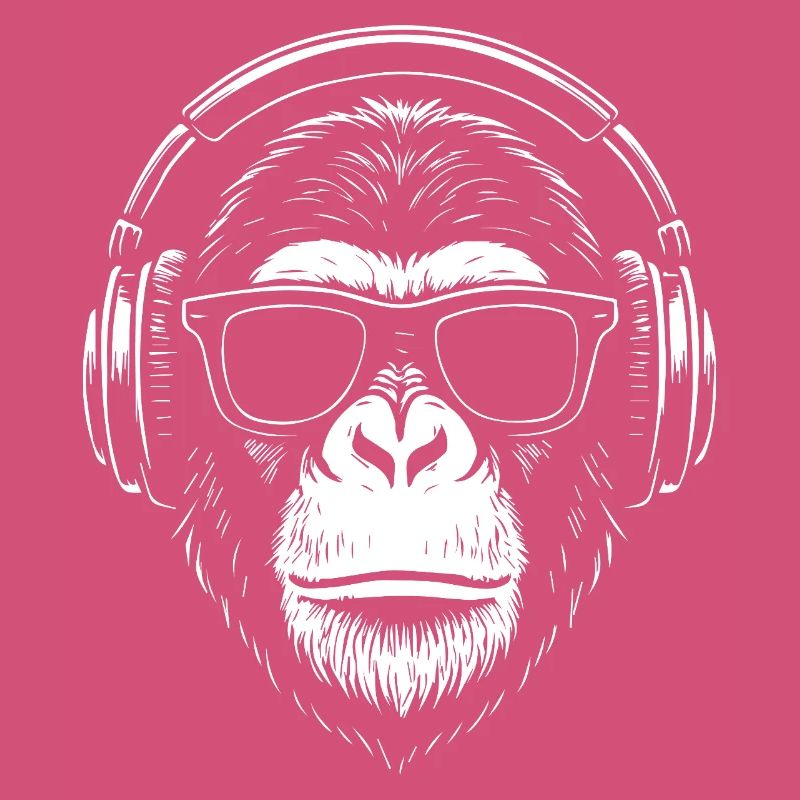 Monkey DJ Kopfhörer Silhouette