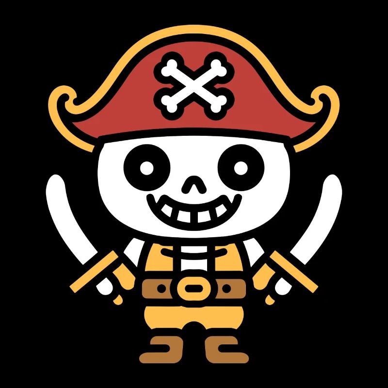 Pirate Skeleton Smile Cartoon