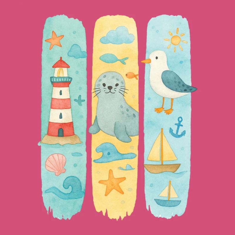 Maritim Leuchtturm Robbe Möwe Küste