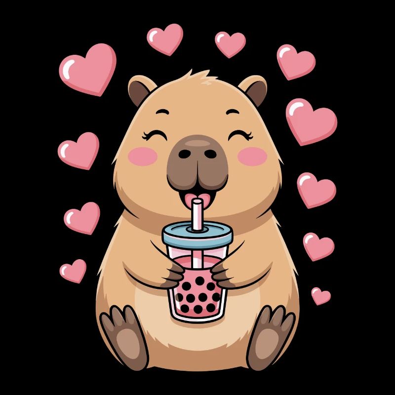 Kawaii Bubble Tea Capybara Boba Tea