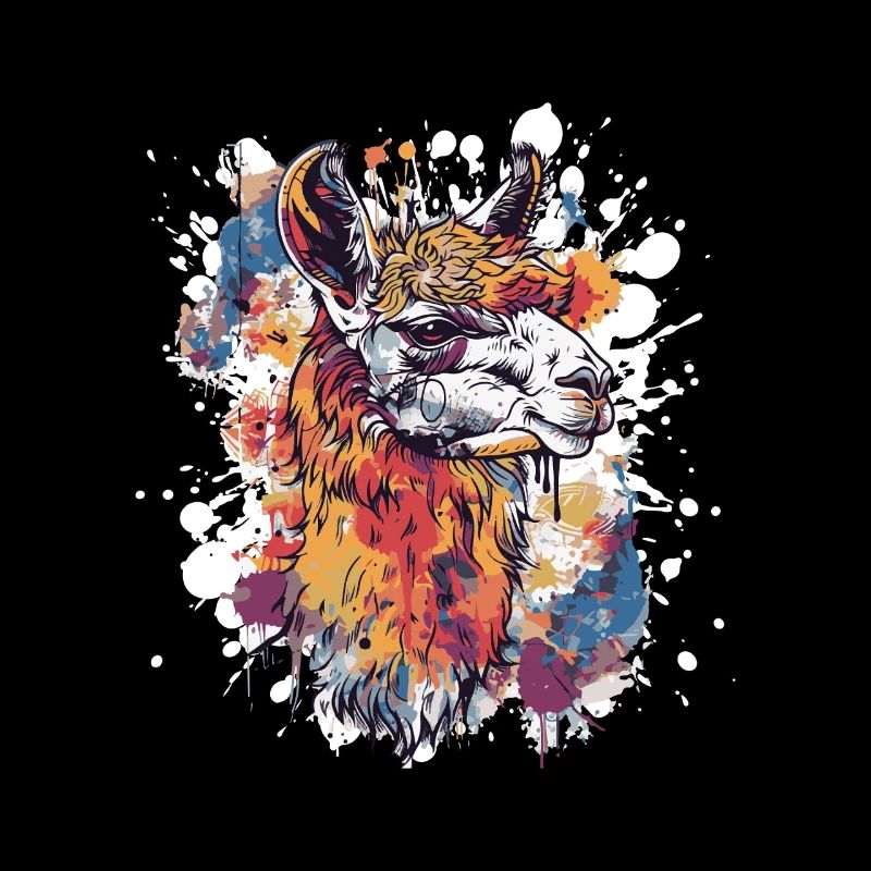 Illustration d’éclaboussures de lama coloré