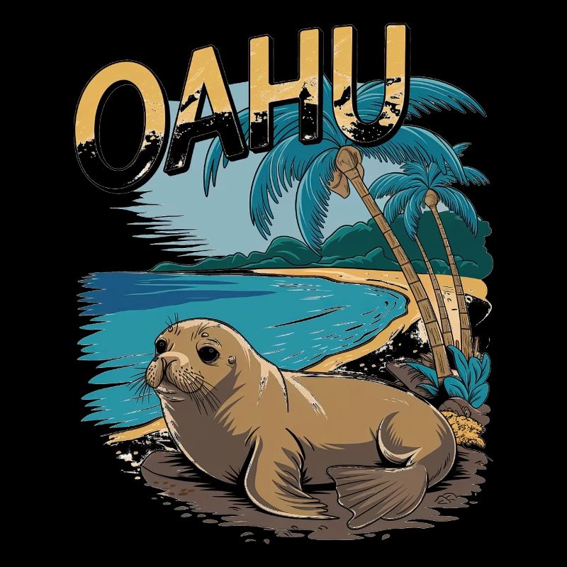Oahu Tropical Seal Beach Scène paradisiaque