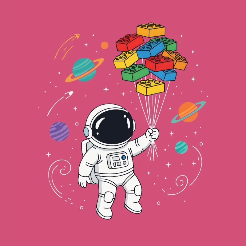 Blocs de construction d’astronautes Construction de briques spatiales