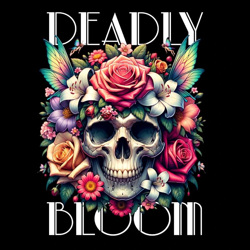 Flowers Skull Beauty Bloom