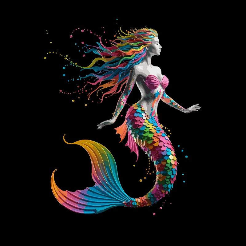 Fantaisie de sirène arc-en-ciel colorée