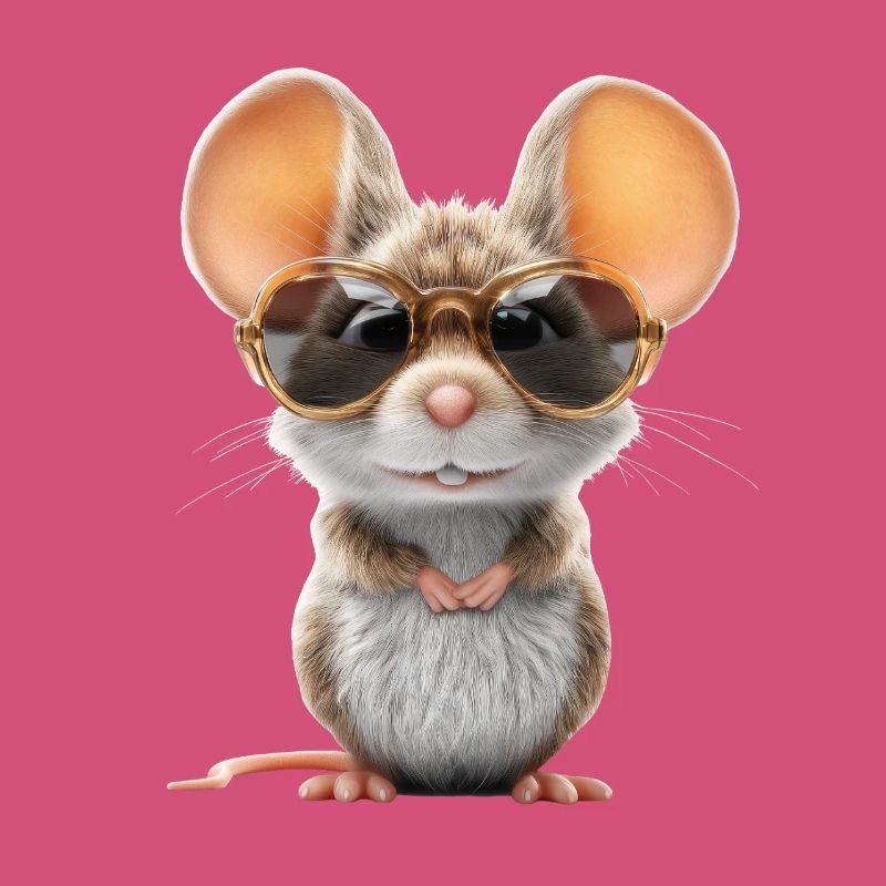 Maus mit Brille