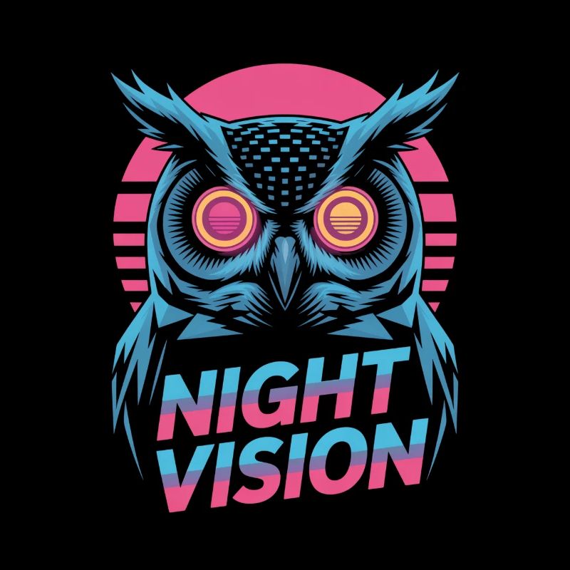 Night Vision Eule Retro Nacht Gaming