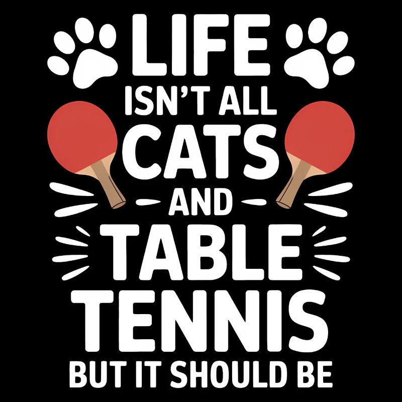 Dicton de tennis de table, blague de chat, cadeau de tennis de table