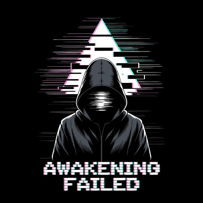 Glitch hacker with "Awakening Failed" look