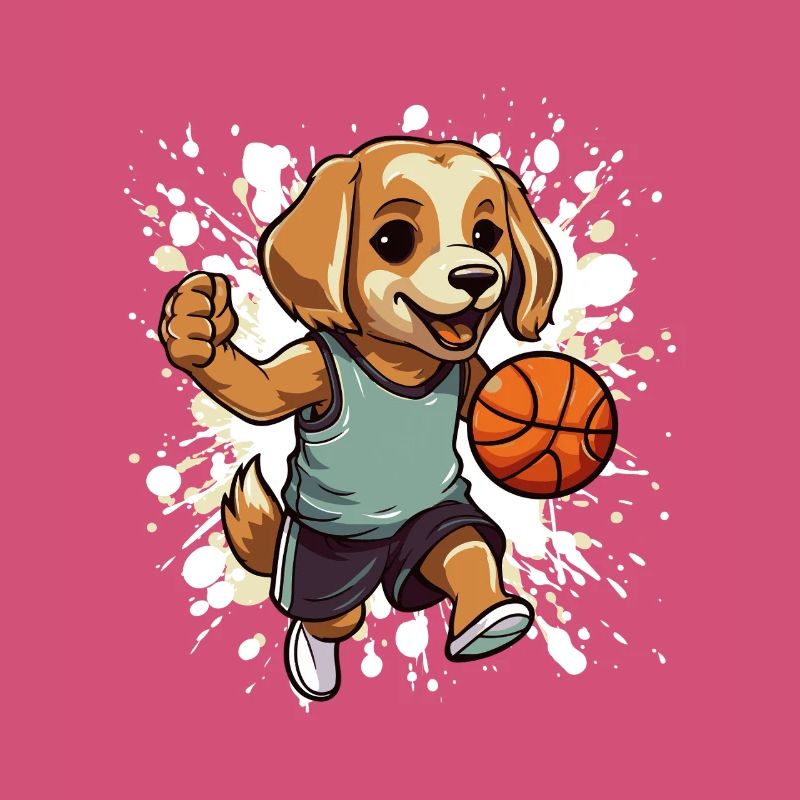 Chien basketteur dans le jeu