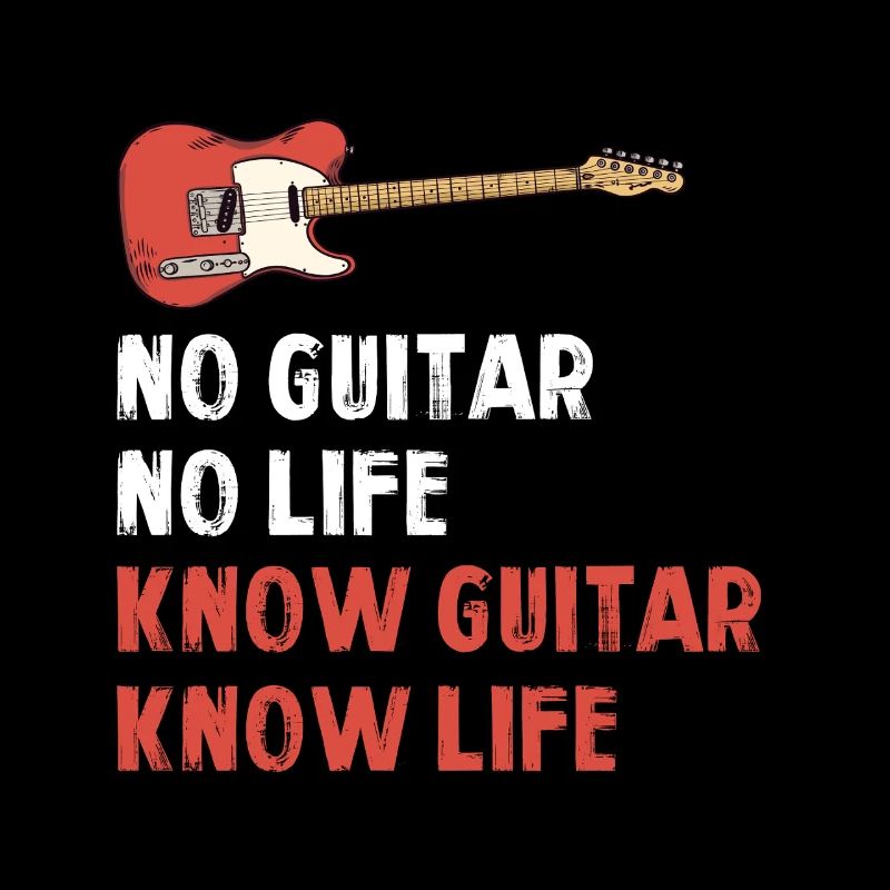 Guitar Is Life Saying Graphic