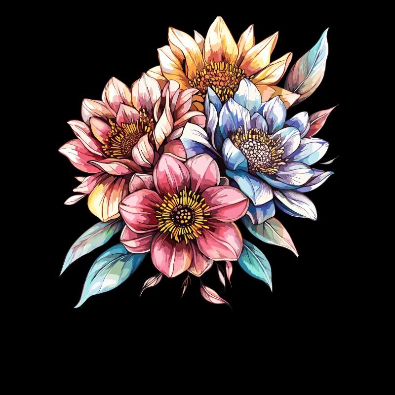 Bouquet de fleurs aquarellées