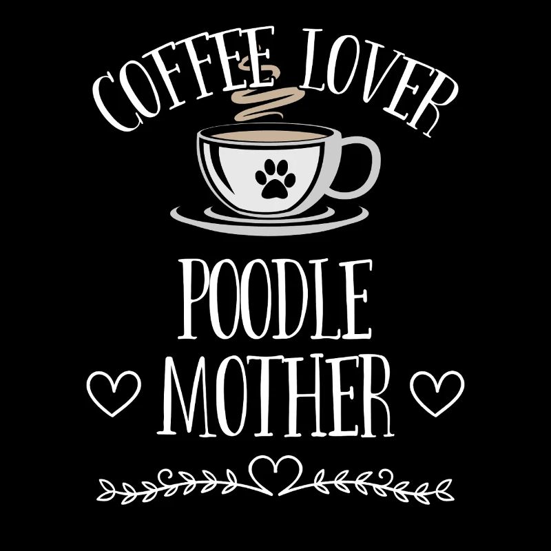 Mère caniche amoureuse du café