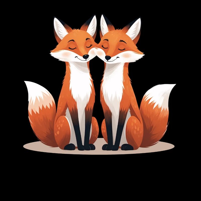 Deux renards câlins