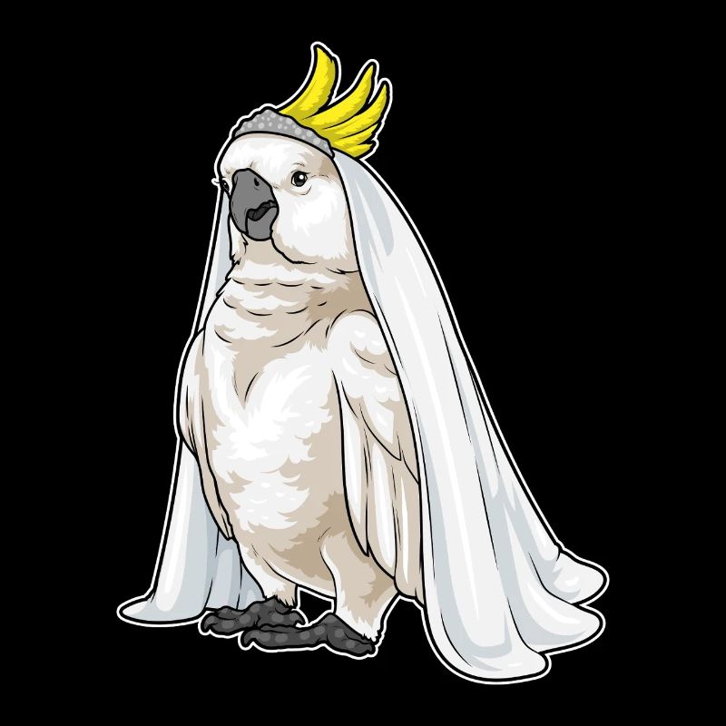 Mariage au voile de mariée perroquet