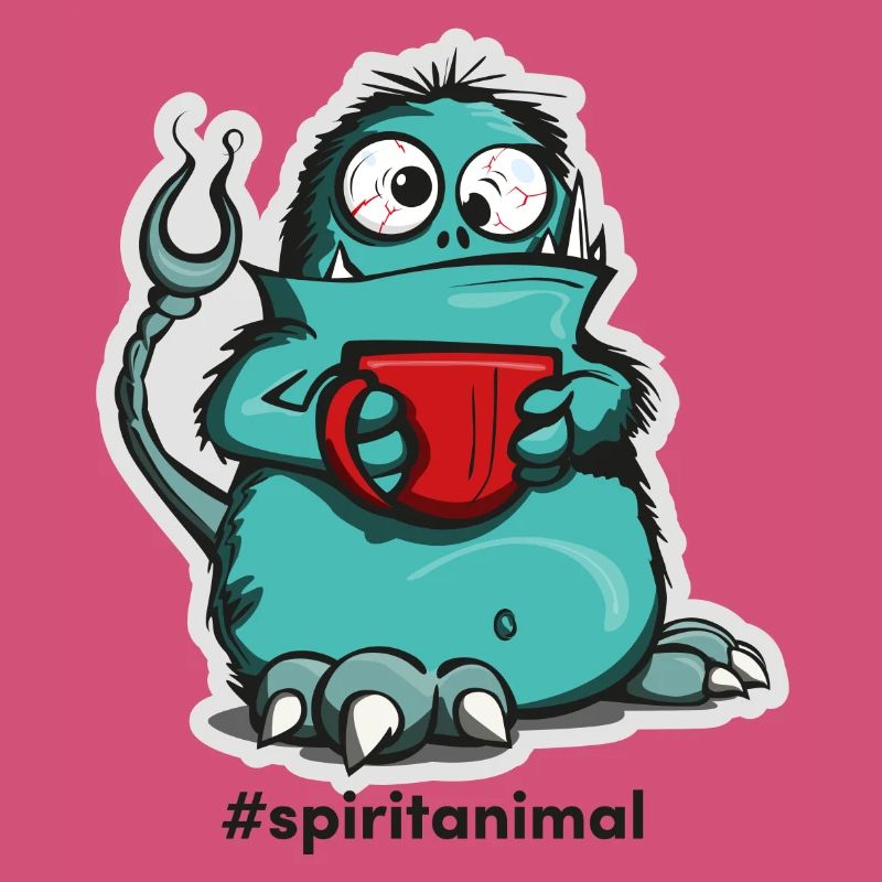 Kaffee-Monster im Comic-Stil