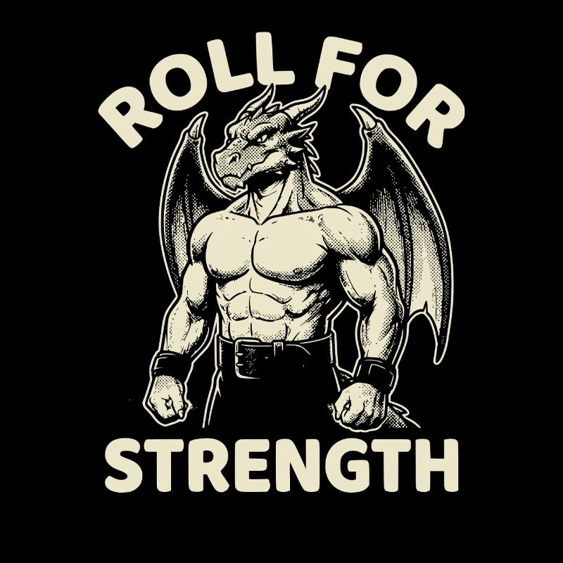  Roll For Strength Fantasy Dragon Gamer Tabletop